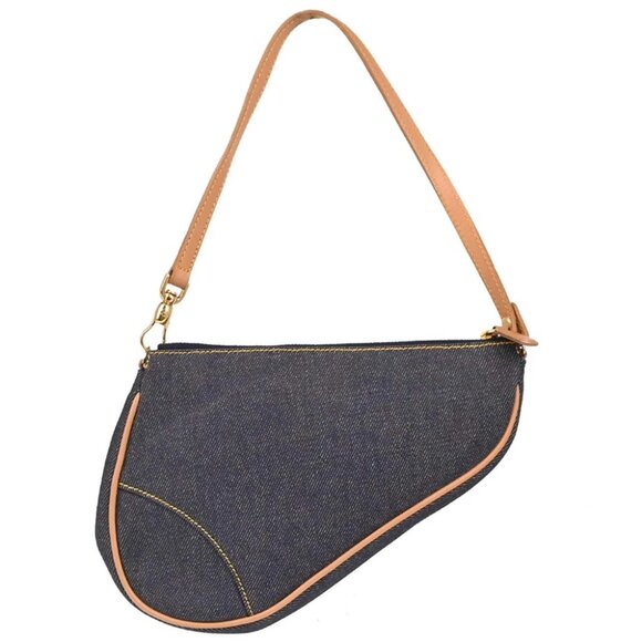 Christian Dior Navy Denim Saddle Handbag PZ0901 166230Christian Dior Navy Denim - Picture 1 of 10